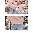 thumbnail image 4 of Suéter casual para mujer, sudadera básica de invierno, manga larga, acogedor jersey de punto, ajuste holgadoLight blueChildren's clothing 140, 4 of 5