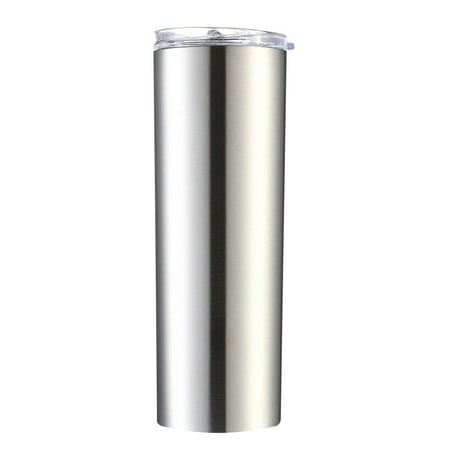 

Aspire 20 oz. Stainless Steel Skinny Tumbler Double Wall Vacuum Insulated Slim Tumbler with Lid-Silver-20oz