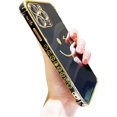 thumbnail image 1 of Compatible con funda para iPhone 13 Pro Max, carcasa trasera galvanizada con cara sonriente [protección total de la cámara + parachoques de esquinas reforzadas] carcasa a prueba de golpes, 1 of 5