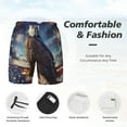 thumbnail image 3 of Yiaed Night Sky Bald Eagle Print Mens Swim Trunks Bathing Suit Compression Liner Beach Swim Shorts Swimwear Quick Dry Zipper Pocket No-Chafing Board Short-Medium, 3 of 6