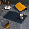 thumbnail image 5 of 4pcs, Leather Placemats, Rectangular, Waterproof, Heat Insulated Table Mats For Dining Kitchen, Brown Cowhide Pattern Design, 5 of 5