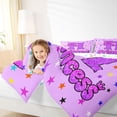 thumbnail image 3 of spefrowx Purple Monogrammed Queen Comforter Set for Teens, Dreamy Princess Stars Comforter Sets Queen, Stars Reversible, 3 Pieces, 1 Comforter and 2 Pillowcases, 3 of 6