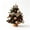 A, variant on HOARBOEG DIY Unassembled Mini Tabletop Christmas Tree Kit, 17.7 Inch Natural Cotton Snowy Style with Lights, Wooden Base, Coffee Brown Holiday Centerpiece Decor
