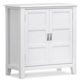 thumbnail image 2 of Simpli Home Burlington 30 inch Wide Solid Wood Transitional Low Storage Cabinet in White, 2 of 10