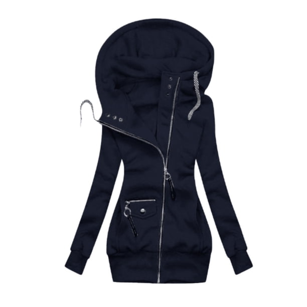 Camiseta de manga larga para mujer a la moda, blusa con estampado de otoño, cárdigan con capucha, abrigo con cremallera y bolsillo, Tops Fridja po4150