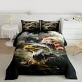 thumbnail image 2 of Castle Fairy Safari Eagle Bedding Comforter Set 2pcs for Boys Girls,USA Flag Twin Comforter Sets Microfiber,Vintage Aesthetic Breathable Bedding Set,Super Cozy Room Decor,Reversible, 2 of 8