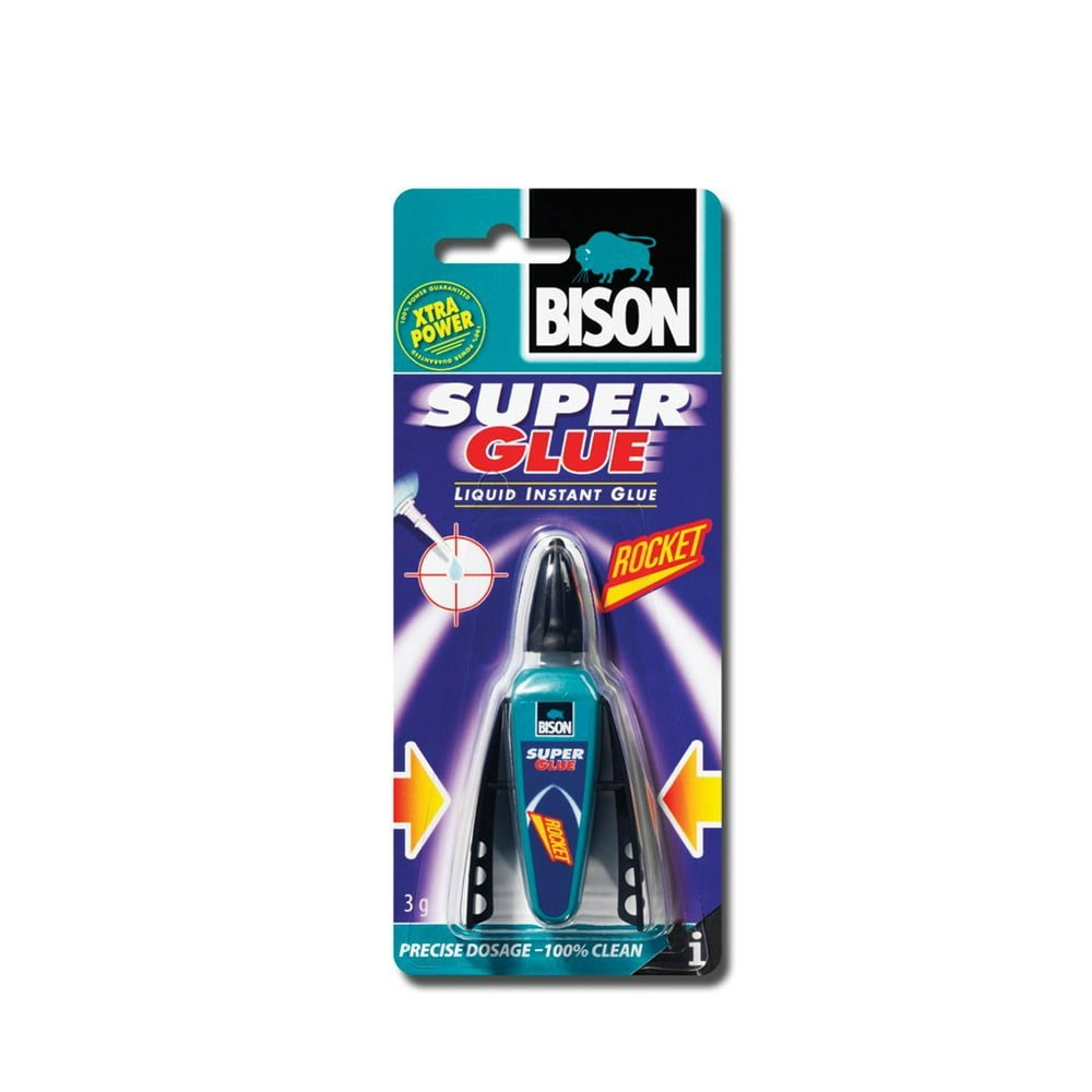 24 x 6308061 Bison Super Glue Rocket Instant Universal Adhesive 3g