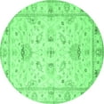 thumbnail image 1 of Ahgly Company Indoor Round Oriental Emerald Green Traditional Area Rugs, 7' Round, 1 of 4