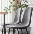 thumbnail image 5 of Tesnus Dining Chairs Set of 4 Dark Grey Fabric Upholstered with Metal Legs for Dining Room, 5 of 9