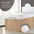 thumbnail image 4 of CCNY Dorm Room Bed Skirt Pleated Pattern 100% Microfiber Taupe Full XL 40" Drop Length Dorm Bed Skirts, 4 of 6