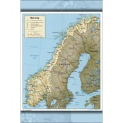 24"x36" Gallery Poster, cia map of Norway 1996