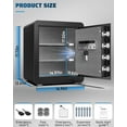 thumbnail image 2 of Omethey 2.0 Cu ft Safe Box, Steel Security Safes with LCD Touch Screen, Home Safe with Dual Alarm & Mute Function, Money Safe with Removable Shelf for Documents and Valuables-Black, 2 of 9