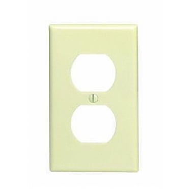- Leviton 86003 Ivory Single Gang Duplex Receptacle Wall Plate
