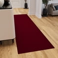 thumbnail image 3 of Ottomanson Solid Hallway Runner Rug 2'7" x 9'6" - Non Slip Low Pile Carpet, Red, 3 of 14