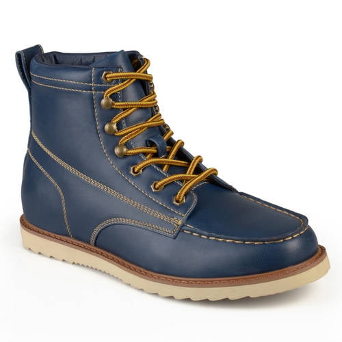 blue moc toe boots