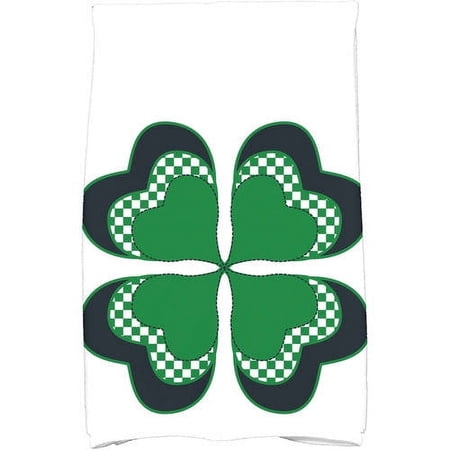 Simply Daisy 18 x 30 4 Leaf Clover Holiday Floral Print Kitchen Towel