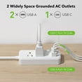 thumbnail image 2 of BN-LINK Flat Plug Power Strip with 2 AC Outlets, 2 USB A and 1 USB C Ports(5V,2.4A), 6 Feet Extension Cord, Compact Nightstand Desktop Charging Station for Travel, Dorm, Cruise Ship, ETL & FCC Listed, 2 of 6