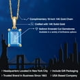 thumbnail image 2 of Gem Stone King 14K Yellow Gold Swiss Blue Topaz Pendant Necklace | 1.90 Cttw | Gemstone November Birthstone | Octagon 8X6MM | Gold Necklace for Women | With 18 inch Gold Chain, 2 of 6