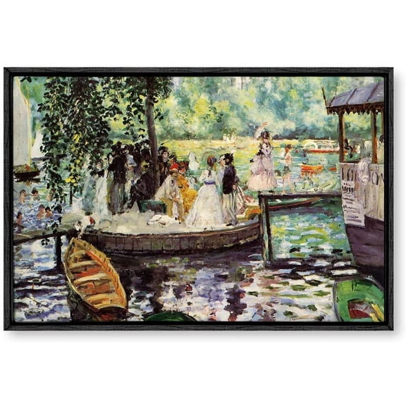 IDEA4WALL Framed Canvas Wall Art for Living Room, Bedroom La Grenouillere by Pierre-Auguste Renoir Canvas Prints for Modern Home Decoration Ready to Hang