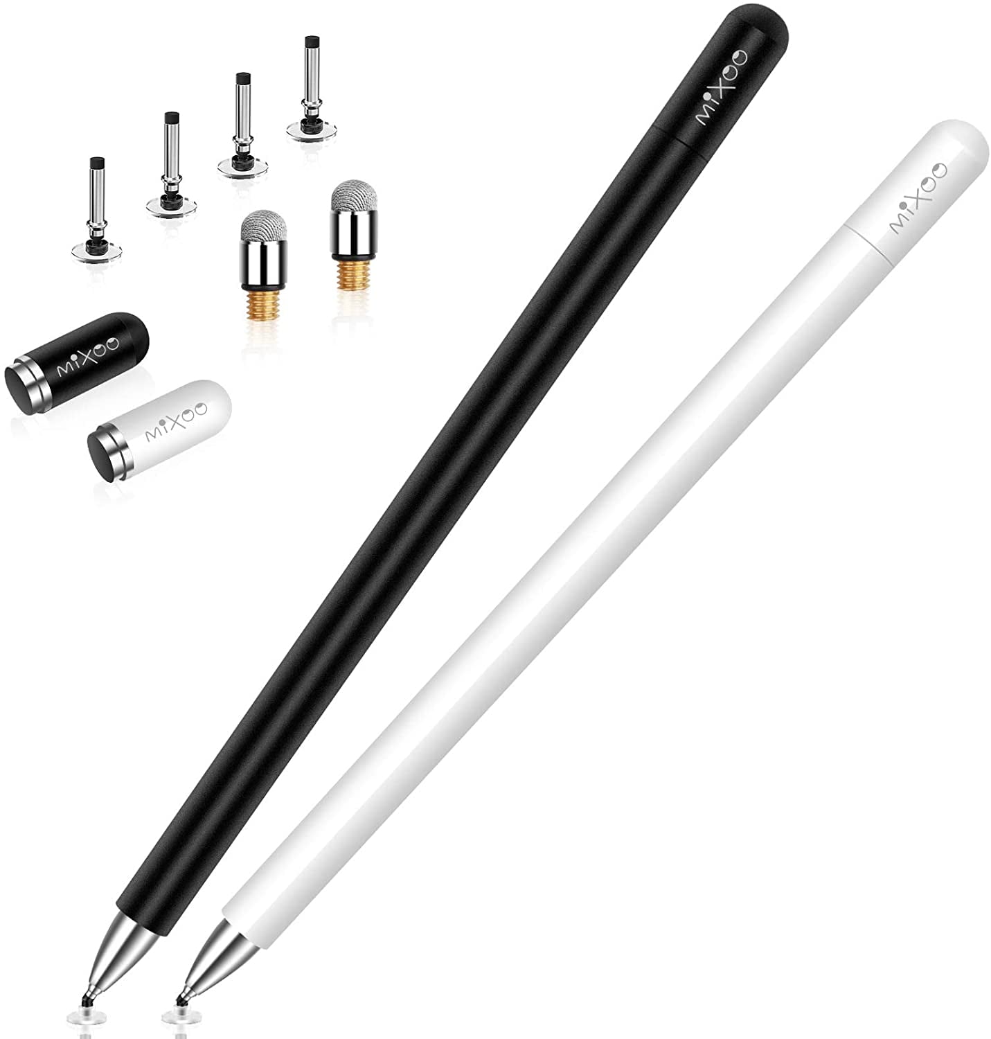 2Pcs Stylus Pens for iPad Mixoo High Sensitivity Disc & Fiber Tip 2