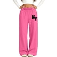 thumbnail image 5 of Nekdswn Girls Sweatpants Kids Graphic Print Wide Leg Baggy Pants Teen Girl Winter Fleece Lined Warm School Sweat Trousers for 5-14 Yeras, 5 of 6