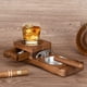 thumbnail image 2 of Cenicero para cigarros Posavasos Bandeja de vidrio para whisky y bandeja de ceniza de madera con cortador de cigarros, incluye cajón y ranura para cigarros Ceniceros para el hogar y la ofici, 2 of 5