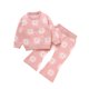 thumbnail image 1 of Gibobby Conjunto para bebé y niño Niño bebé niñas niños suéter de punto camisa Top y pantalones ropa de abrigo invierno(Rosa, 9-12 Meses), 1 of 5