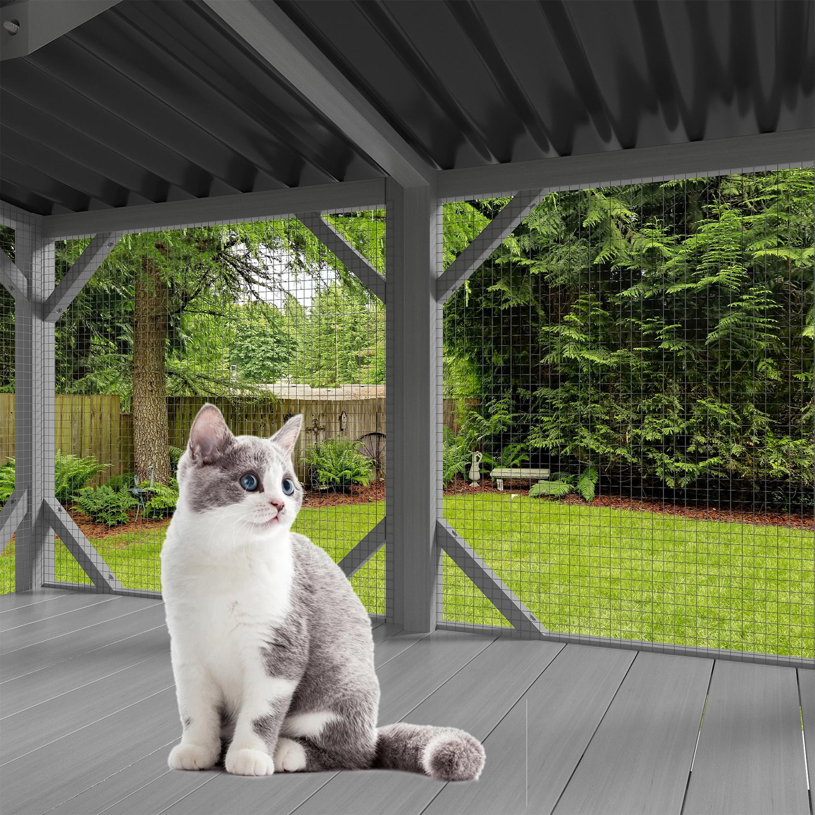 ZephyPaws Cat Catio, Cat Window Perch for Large Indoor Cats - for Sunbathing, Napping & Overlooking, Wooden Window Hammock for Safely Enjoying The Outdoor Sights Scents and Sounds