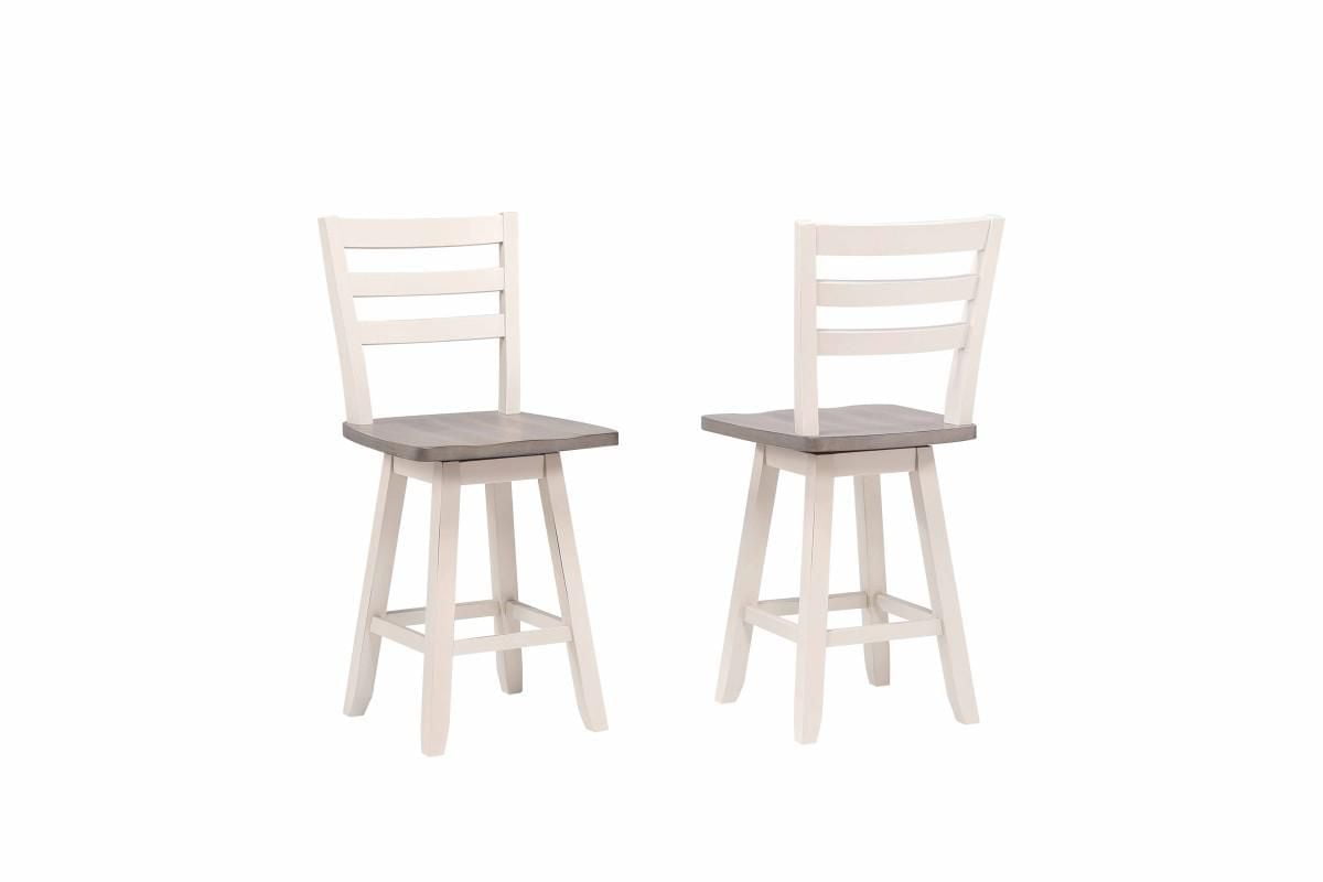 Tabouret de bar Sophia, ensemble de 2, Gris/Blanc