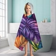 thumbnail image 6 of Colorful Leaf Pattern Hooded Bath Towel，60"x35" for Ages 3 To 12 Kids, Quick Dry Lightweight Soft Microfiber Hood Beach Towel Cover Up for Kids, 6 of 7