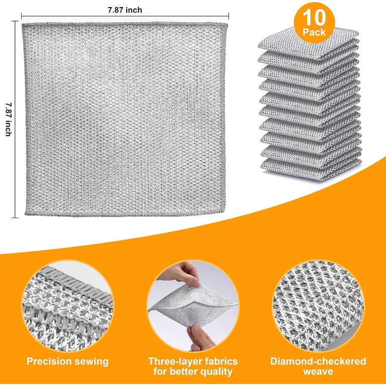 20 Piece Microfiber & Wire Dish Cloth Set - Absorbent Cleaning Rags & Scrubbers
