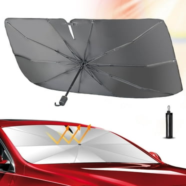 Car Windshield Sun Shade Umbrella, Windshield Covers Foldable for Car Front Window UV Protection Heat Insulation Protection, for Most of Cars SUV Trucks - 55"x31"