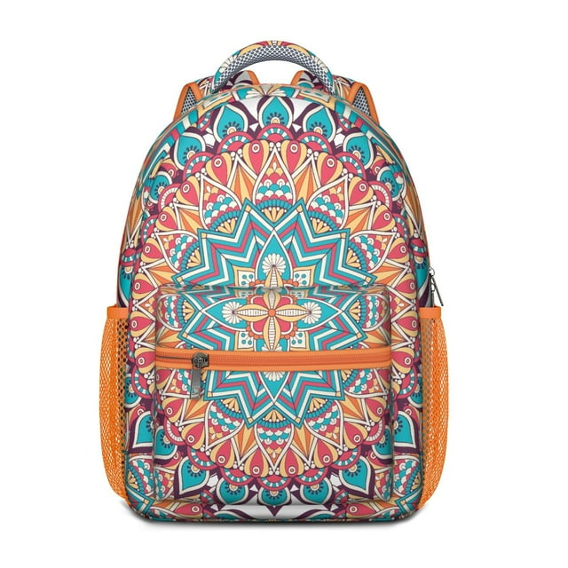Abstract Cultural Mandala Backpack - Durable Ergonomic School Bag for College Students