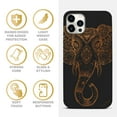 thumbnail image 4 of Case Yard Wooden Case for iPhone-11-Pro-Max Soft TPU Silicone cover Slim Fit Shockproof Wood Protective Phone Cover for Girls Boys Men and Women Supports Wireless Charging Royal Elephant Head Design, 4 of 7