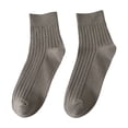 thumbnail image 5 of 1 Pair Men Cotton Socks Mid-tube Striped No Odor Solid Color High Elasticity Anti-slip Breathable Soft Warm Sweat-absorption Anti-shrink Business Sports Socks, 5 of 8
