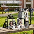 thumbnail image 2 of Kuiaobaty 3 Piece Clear Backpack and Lunch Bag Set for Boys Girls Hole Clear Backpack and Pencil Case See Through PVC Bookbag with Lunch Box for School, Hole Yorkshire Terrier Print, 2 of 5