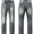 thumbnail image 7 of GrmtClth Men's Acid Wash Straight Leg Stacked Jeans, Snowflake Tie Dye Stretch Denim, Y2K Hip Hop Streetwear Baggy Pants with Pockets 2XL, 7 of 7
