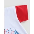 thumbnail image 6 of Wassery My First 4Th of July Outfit Infant Baby Girls Boys Romper Independence Day Clothes Letter Print Contrast Color Short Sleeve Round Neck Bodysuits 0-24M, 6 of 9