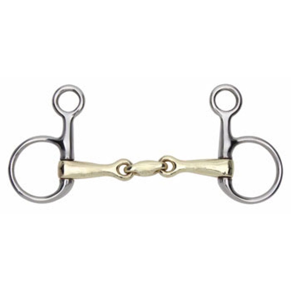 SS Hanging Cheek Lozenge Baucher Horse Bit with Copper Dog Bone Mouth 35188B