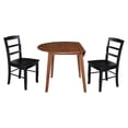 thumbnail image 3 of 42" Round Solid Wood Dual Drop Leaf Table with 2 Chairs in Distressed Oak, 3 of 10