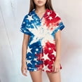 thumbnail image 2 of Ketyyh-chn99 Toddler Patriotic Clothes Independence Day Girls Pajama Set Cute Home Short Sleeve Shorts Pajama Set Size for 4-5 Years,Blue, 2 of 5