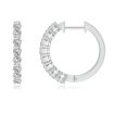 thumbnail image 2 of ANGARA Natural Airline-Set 1.1 ct Diamond Hoop Earrings in 14K White Gold for Women (Size-2.5mm| Color-I-J| Clarity-I1-I2) | Anniversary, Jewelry Gift for Women | Natural Diamond Earrings, 2 of 8