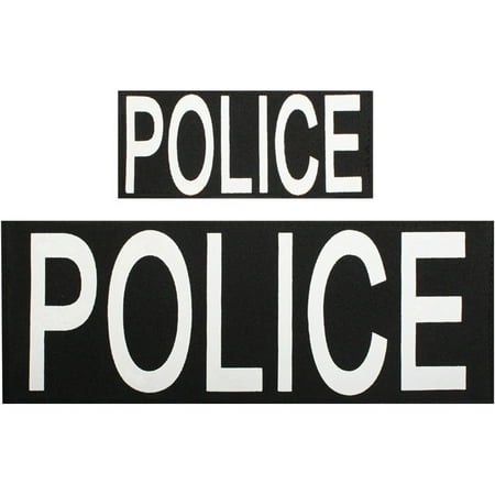 - Black - Two Piece POLICE Patch Set with Hook Back
