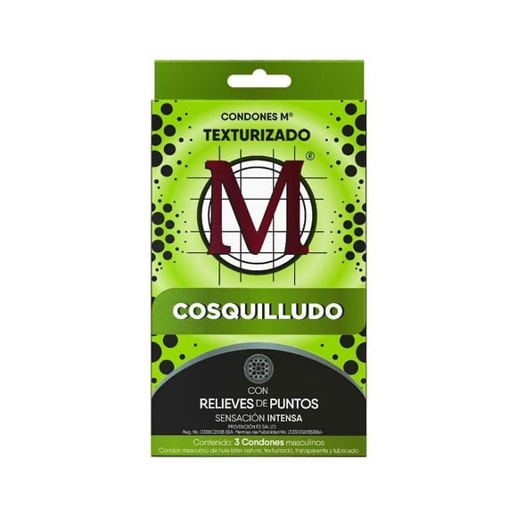Condones M texturizado cosquilludo 3 pzas