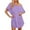 Purple, variant on HNMKIU Women's Comfortable Solid Color Off Shoulder V Neck Short Sleeve Nightdress Womens Pajamas for Sleep and Black,L