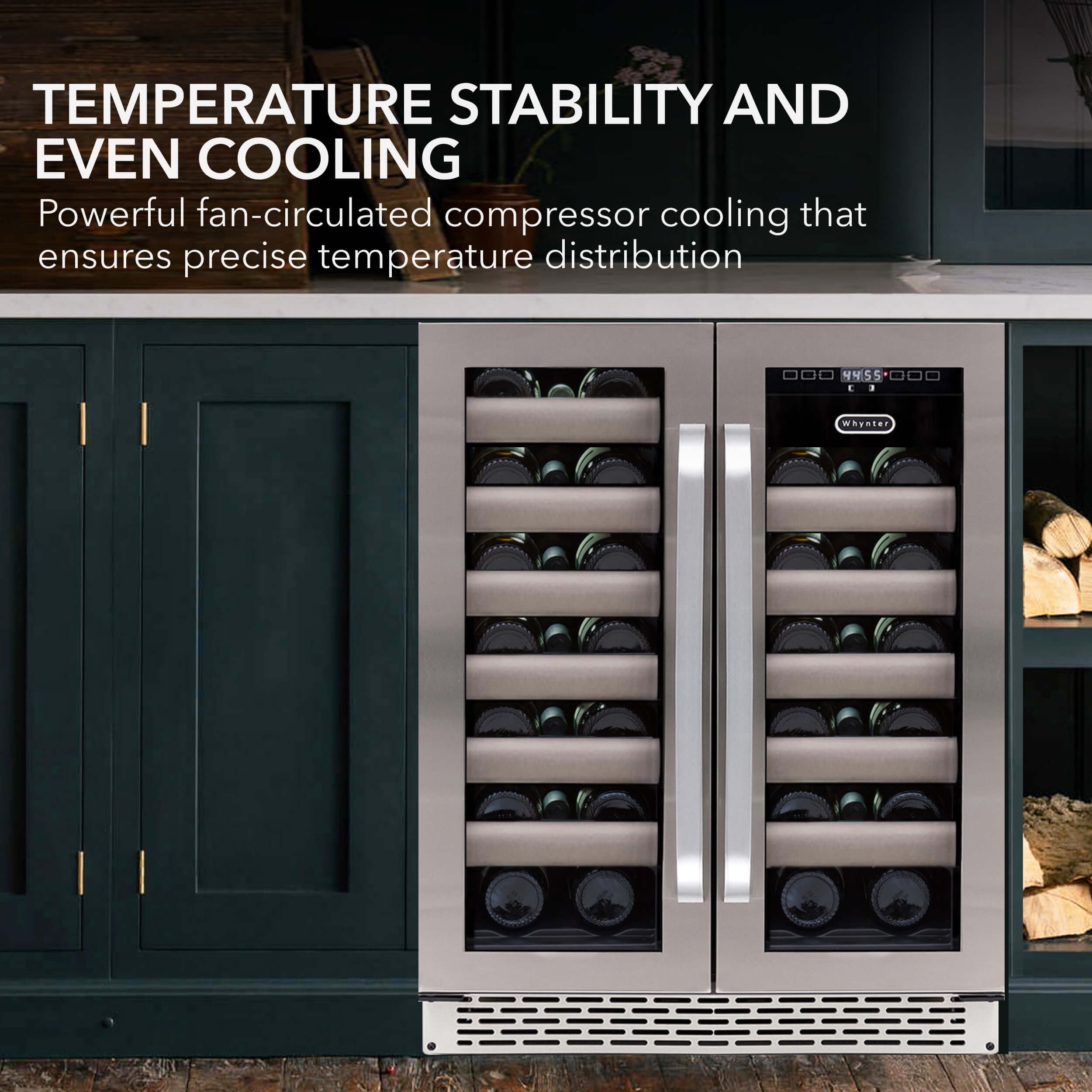 Whynter BWR-401DS Elite 24" 40 Bottle Seamless Stainless Steel Door Dual Zone Built-in Wine Refrigerator