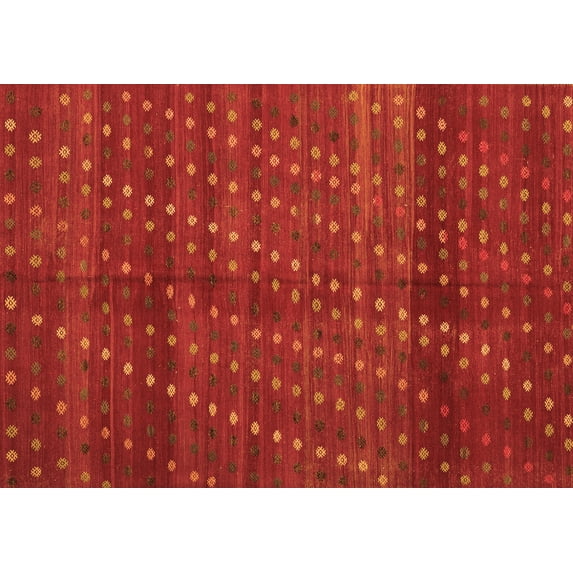 Ahgly Company Indoor Rectangle Southwestern Orange Country Area Rugs, 7' x 10'