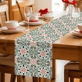 thumbnail image 5 of Boho Flowers Table Runner 48 Inches, Farmhouse Abstract Geometric Patterned Bed Runner Dresser Scarves Tabletop for Indoor Outdoor Parties/Ceremony/Banquet, 13" x 48", 5 of 8