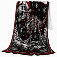 thumbnail image 2 of Vintage Dinosaur Fossil Christmas Scene Snowy Pines, Festive Holiday Scene, Warm Flannel Blanket for Living Room and Reading Nook, Art Lovers Christmas Gift, Festive Home Decor, 2 of 9