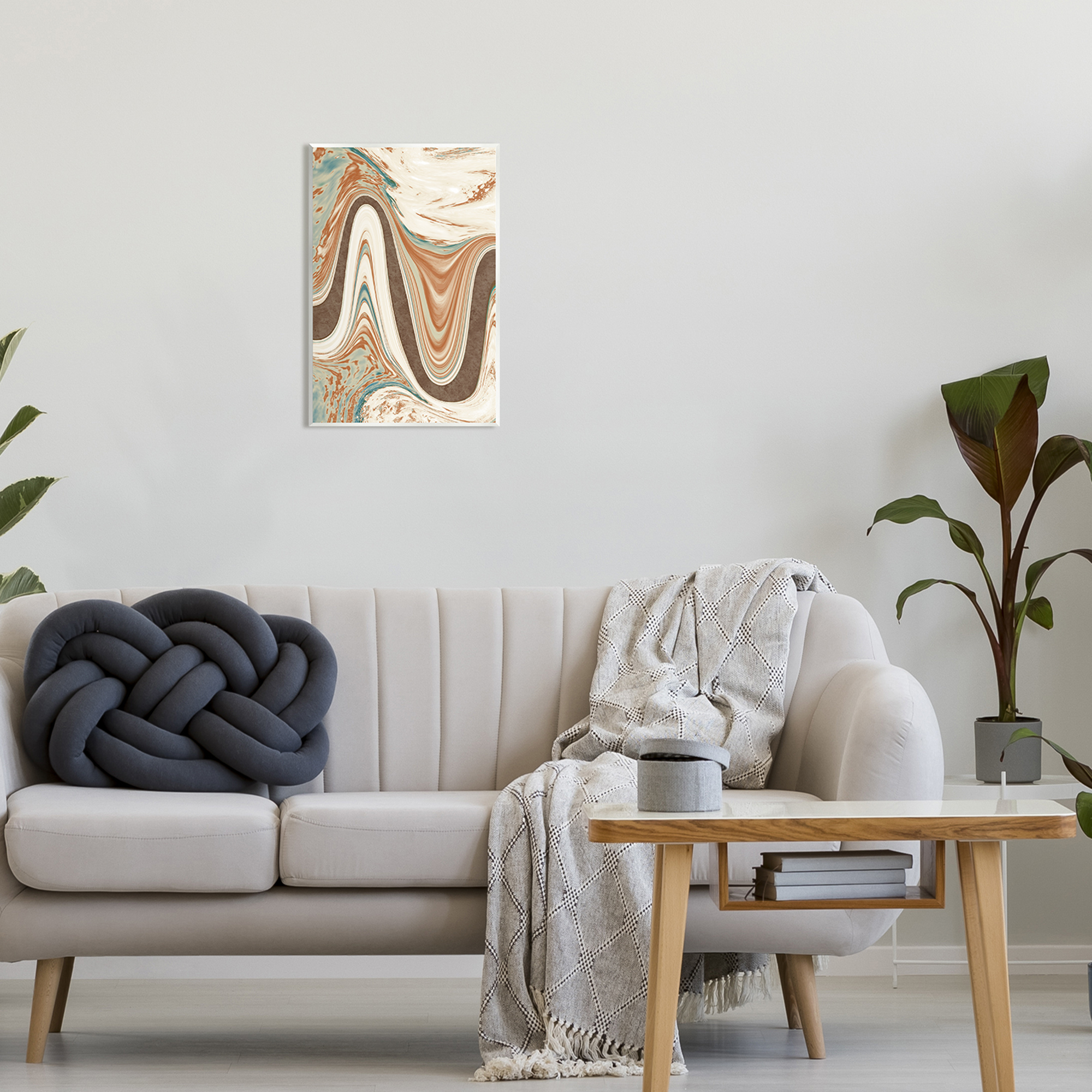 Stupell Industries Swirling Brown Abstract Wave Abstract Painting Unframed Art Print Wall Art, 13 x 19